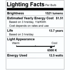 Philips LED Light Bulb (344341) -Philips 344341 Lighting Facts Labelmd