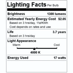 Philips LED Narrow Flood Light Bulb (470872) 5 Philips LED Narrow Flood Light Bulb (470872) -Philips 470872 Lighting Facts Labelmd