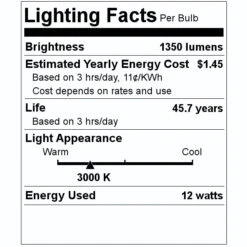 Philips LED Light Bulb (476077) -Philips 476077 Lighting Facts Labelmd