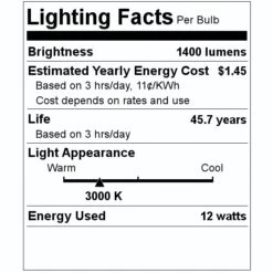 Philips LED Light Bulb (476119) -Philips 476119 Lighting Facts Labelmd