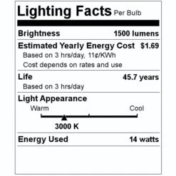 Philips LED Light Bulb (476499) -Philips 476499 Lighting Facts Labelmd