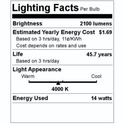 Philips LED Light Bulb (476515) -Philips 476515 Lighting Facts Labelmd