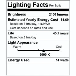 Philips LED Light Bulb (476523) 5 Philips LED Light Bulb (476523) -Philips 476523 Lighting Facts Labelmd