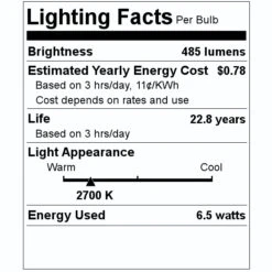 Philips LED Reflector Flood Retrofit (479139) -Philips 479139 Lighting Facts Labelmd