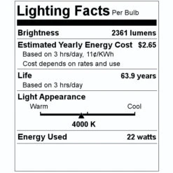 Philips LED Troffer Fixture (507194) -Philips 507194 Lighting Facts Labelmd