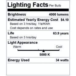 Philips LED Troffer Fixture (510735) -Philips 510735 Lighting Facts Labelmd