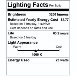 Philips LED Troffer Fixture (515973) 5 Philips LED Troffer Fixture (515973) -Philips 515973 Lighting Facts Labelmd