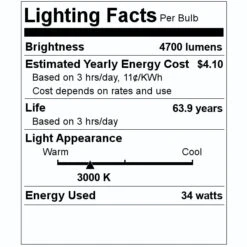 Philips LED Troffer Fixture (525311) -Philips 525311 Lighting Facts Labelmd