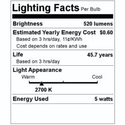 Philips LED Light Bulb (529511) 5 Philips LED Light Bulb (529511) -Philips 529511 Lighting Facts Labelmd