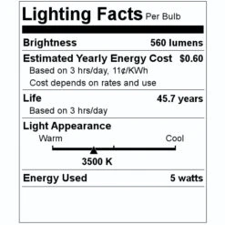Philips LED Light Bulb (529578) 5 Philips LED Light Bulb (529578) -Philips 529578 Lighting Facts Labelmd