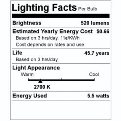 Philips LED Light Bulb (532432) -Philips 532432 Lighting Facts Labelmd