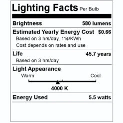 Philips LED Light Bulb (532465) -Philips 532465 Lighting Facts Labelmd