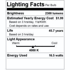 Philips LED Light Bulb (532911) -Philips 532911 Lighting Facts Labelmd