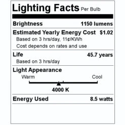 Philips LED Light Bulb (535476) 5 Philips LED Light Bulb (535476) -Philips 535476 Lighting Facts Labelmd
