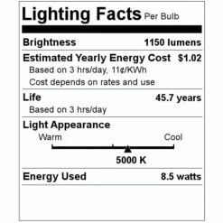 Philips LED Light Bulb (535484) 5 Philips LED Light Bulb (535484) -Philips 535484 Lighting Facts Labelmd
