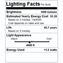 Philips LED Light Bulb (535518) -Philips 535518 Lighting Facts Labelmd