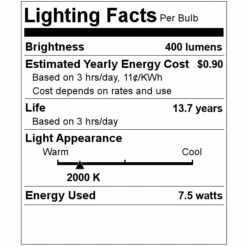 Philips LED Light Bulb (536276) -Philips 536276 Lighting Facts Labelmd