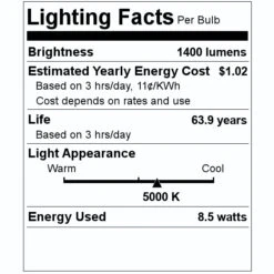 Philips Light Bulb (539882) -Philips 539882 Lighting Facts Labelmd