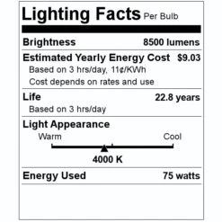 Philips LED Light Bulb (542324) -Philips 542324 Lighting Facts Labelmd