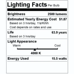 Philips LED Light Bulb (545194) 5 Philips LED Light Bulb (545194) -Philips 545194 Lighting Facts Labelmd