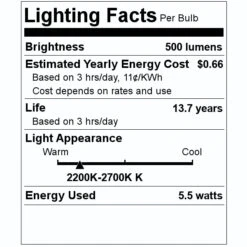 Philips LED Light Bulb (2 Pack) (549006) -Philips 549006 Lighting Facts Labelmd