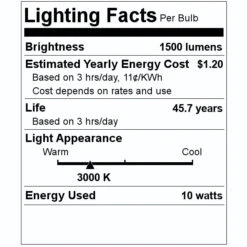 Philips LED Light Bulb (553214) -Philips 553214 Lighting Facts Labelmd