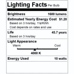 Philips LED Light Bulb (553230) -Philips 553230 Lighting Facts Labelmd