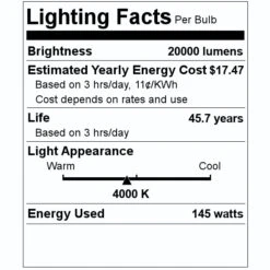 Philips LED High Bay (557264) 5 Philips LED High Bay (557264) -Philips 557264 Lighting Facts Labelmd