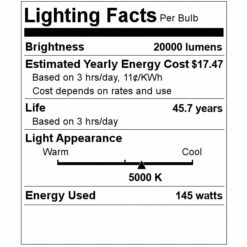 Philips LED High Bay (557280) 5 Philips LED High Bay (557280) -Philips 557280 Lighting Facts Labelmd
