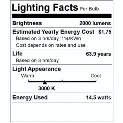 Philips LED Light Bulb (557389) 5 Philips LED Light Bulb (557389) -Philips 557389 Lighting Facts Labelmd