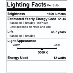 Philips LED Light Bulb (563510) -Philips 563510 Lighting Facts Labelmd